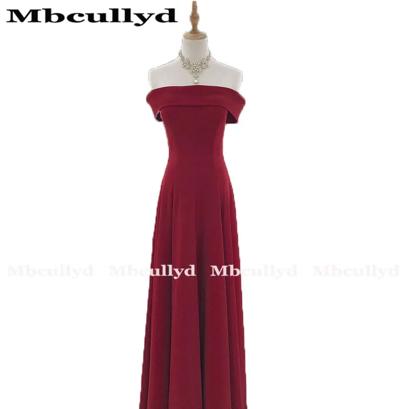 Mbcully borgonha longo vestidos de dama de honra para mulher 2020 strapless cetim vestido de festa dama de honra formal meninas vestido longo