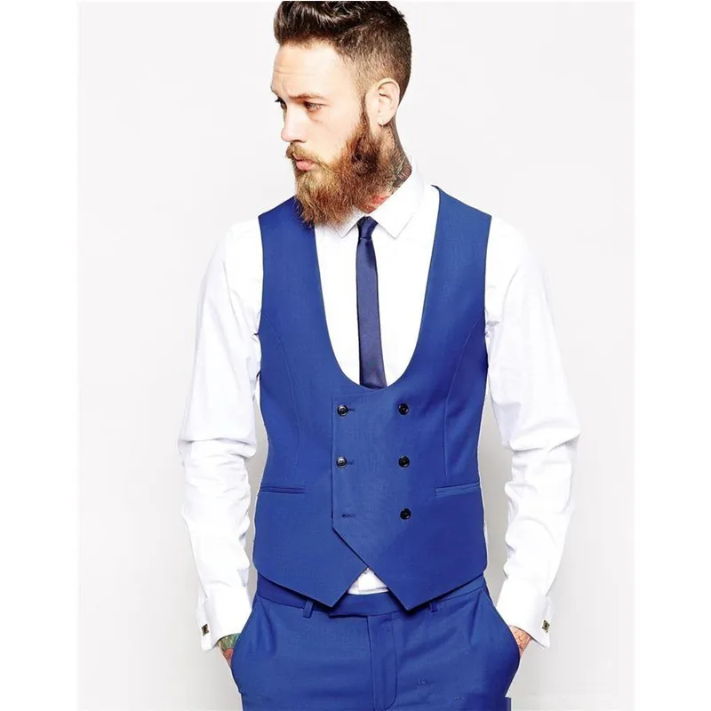 

Men's Suit Vest Pants Set Men Blue 2 Pieces For Wedding Prom Slim Fit Formal Dress Suit Waistcoat Pant Tailored Costume Homme