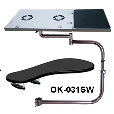 

BL OK031S Multifunctional Full Motion Chair Clamping Laptop Desk Holder with Fan+ Square Mouse Pad +Chair Arm Clamping Mouse Pad