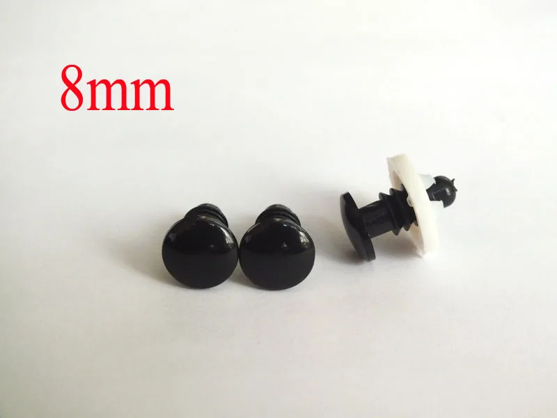 Flat toy eyes Black Plastic Crafts Safety Eyes for Teddy Bear Soft Toy Animal Doll Amigurumi DIY Accessories-8mm