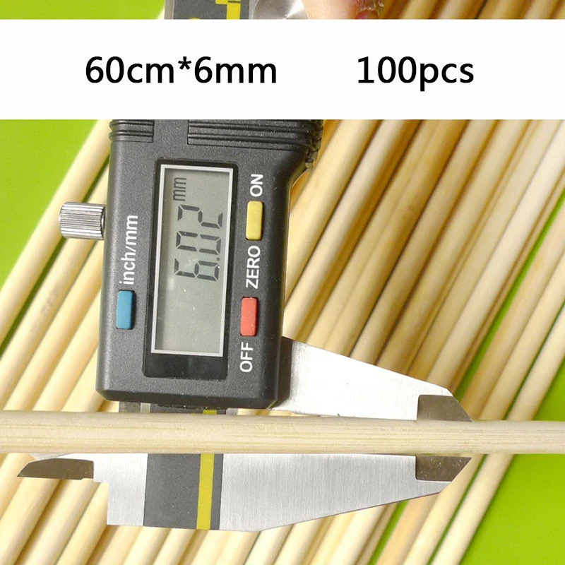 

60cm x 6mm BBQ Accessories Kabob Bamboo Skewers Sticks Tornado Potato barbecue grill Natural Wood Skewer Picnic Tool 50-100pcs