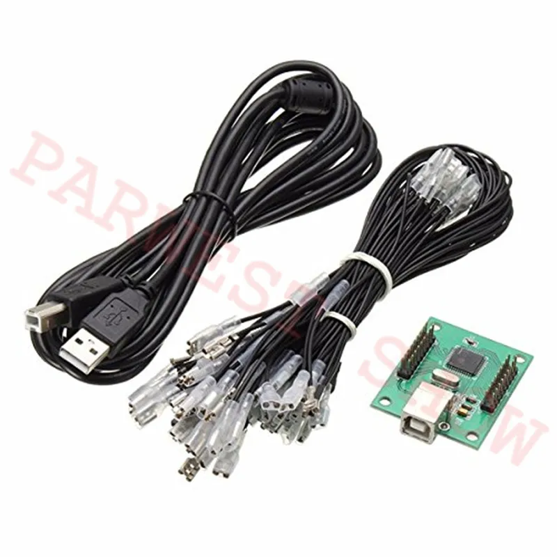 Arcade 2 Players DIY kit for ZIPPYY Joystick +Sliver Plated LED buttons +2 players USB Encoder to PC PS3 Raspberry Pi for Jamma