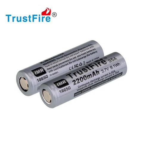 10pcs/lot TrustFire IMR 18650 2200mah 35A 3.7V Battery High Drain Rechargeable Lithium Batteries Cell For Flashlights Torches