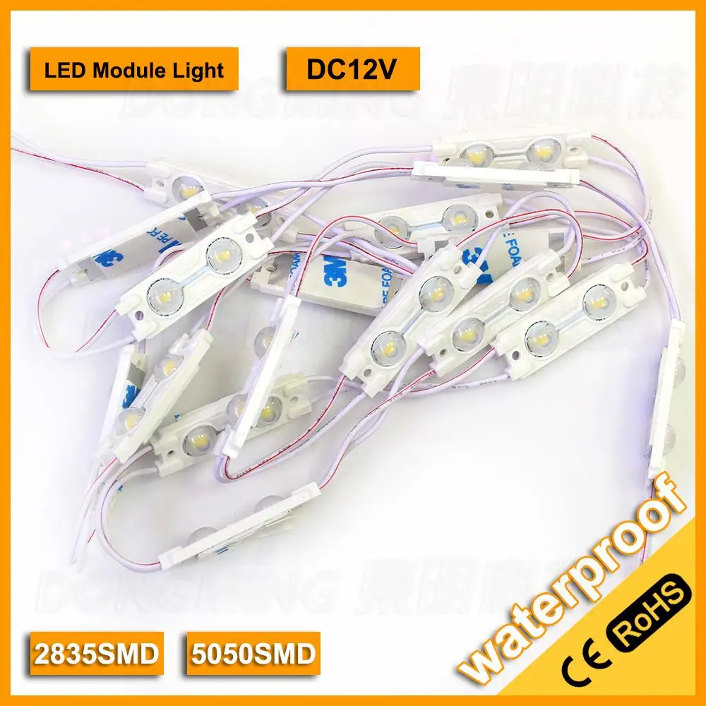 

Wholesale 100pcs/lot cold white 2835 injection LED Module DC12V 0.48W for advertising light, led module waterproof new hot