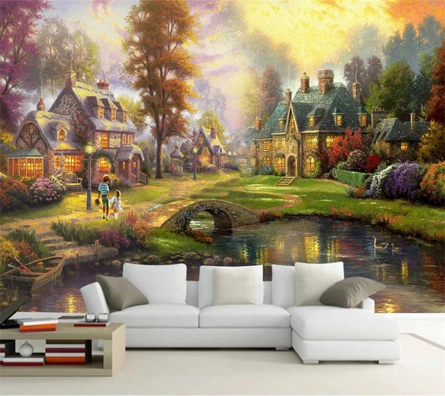 Custom wallpaper 3d photo mural European style oil painting landscape wall living room bedroom decorative painting 3d wallpaper