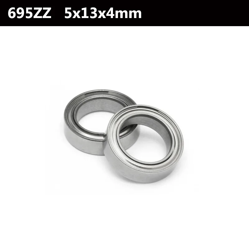 10pcs/lot 5*13*4mm 5x13x4 mm 695ZZ 695Z 695-2Z metal shielded skate bearing steel radial deep groove ball bearing High Quality