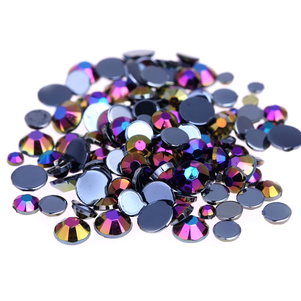 

Black AB Color Acrylic Rhinestones Various Sizes Shoes Clothing Decorations Sparkling Nail Art Decorations