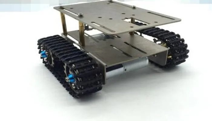 Metal tank chassis model with two motor 2wd crawler tracked vehicle caterpillar for DIY mobile platform for robot arm track