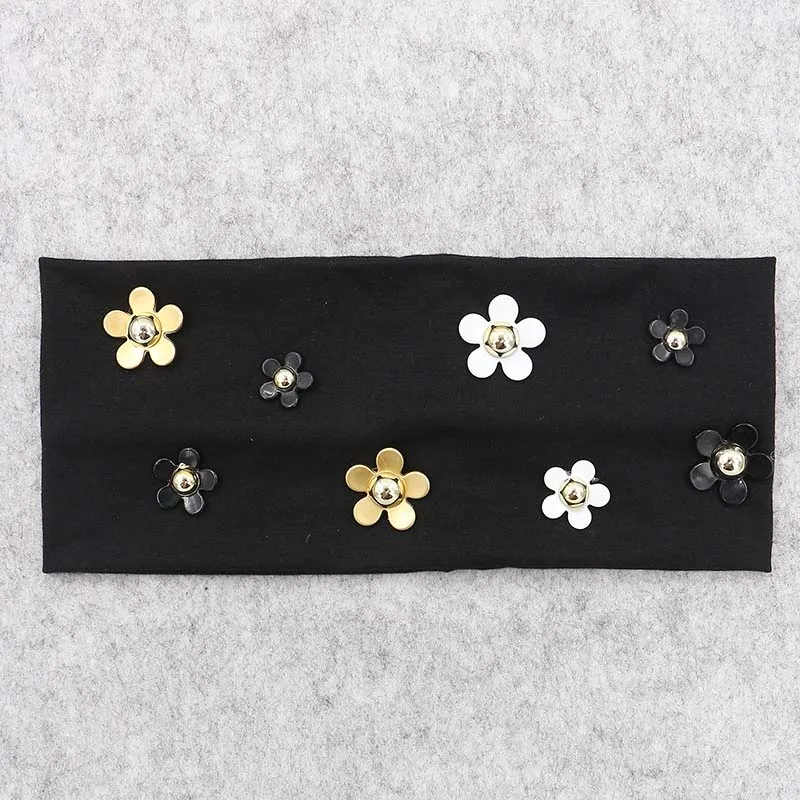 Fashion Solid Women Daisy Floral Cotton Headbands New Spring Summer Thin Soft Stretch Hairbands For Women Girls Hair Accessories