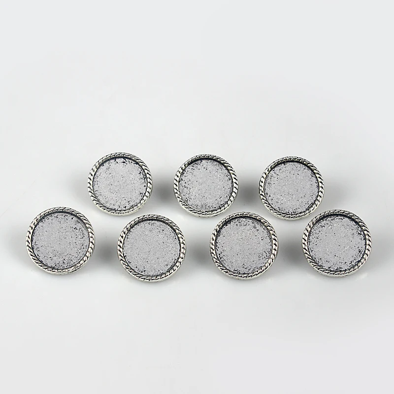 10pcs Antique Slider Spacer For 10*2mm Leather Cord ,19mm Round Cab Cabochon Bezel Tray Setting Jewelry Accessories