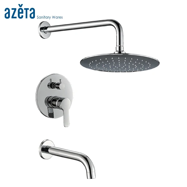 

Azeta Chrome Single Handle Concealed Faucet Cold & Hot Water Function Bathroom Bathtub Faucet With 8inch Shower Head MK-B162B