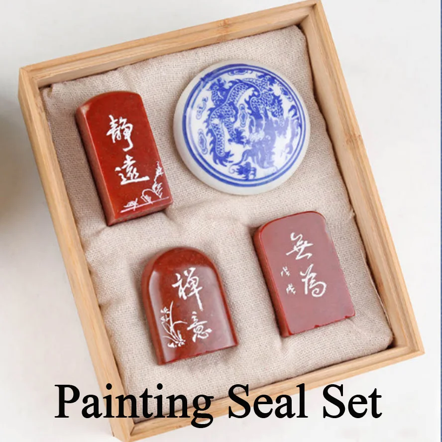 

3 pcs/set Chinese Stamp Seal Set Blank Art Signet seal stone for practice painting calligraphy Art supplies