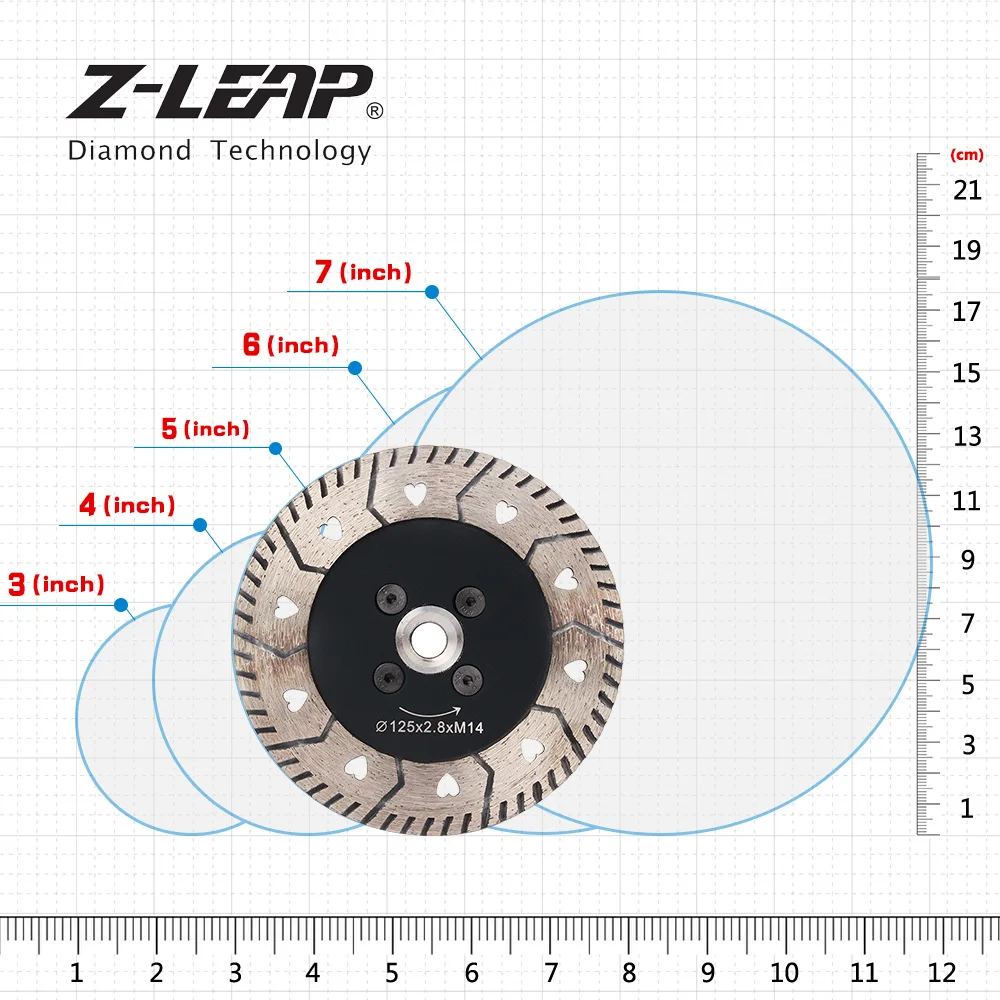 Z-LEAP 1 قطعة 125 مللي متر الماس قطع القرص 5 "الماس المزدوج المنشار شفرة M14 شفة للرخام الجرانيت ملموسة الطوب قطع طحن