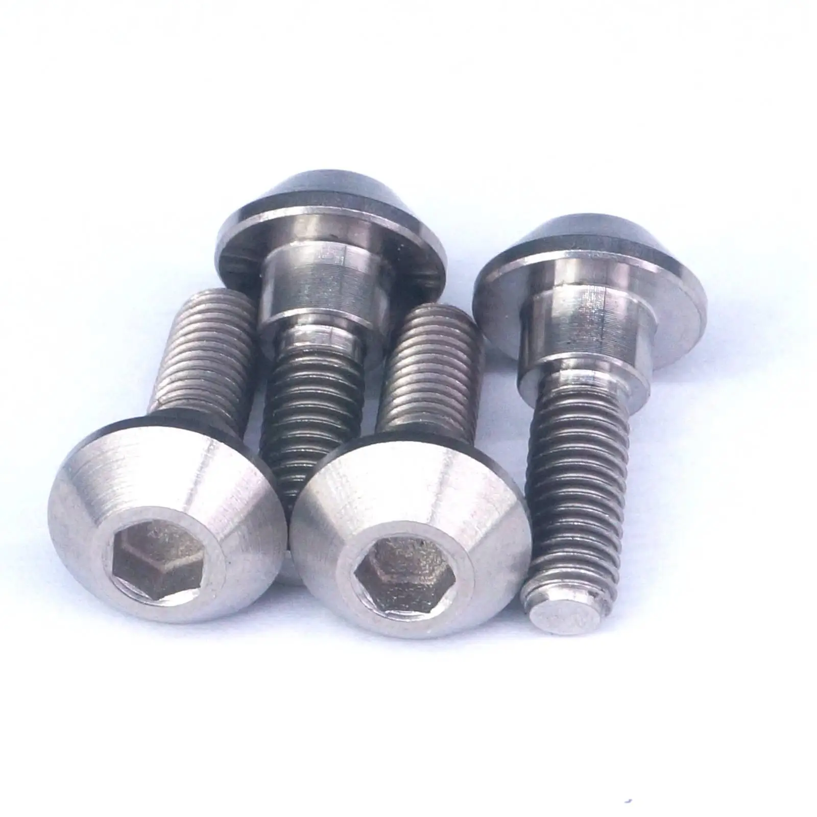 4 PCS M6x20mm Ti GR5 Titanium Cone Head Bolts For Motorcycle Disc Brake