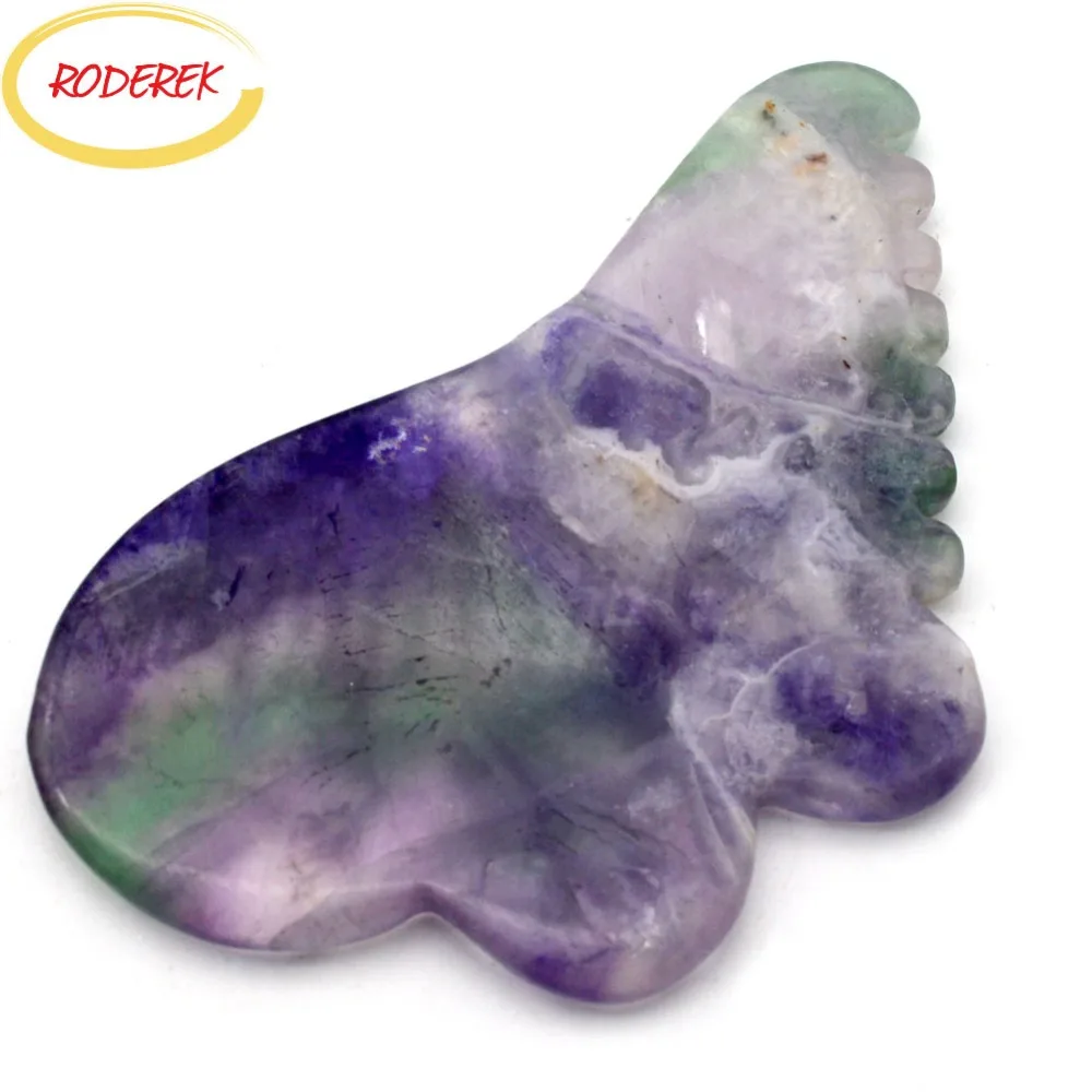 

Natural Fluorite Jade Gua Sha Tools Acupuncture Points Massage Guasha Scraping Plate for Healthcare Device