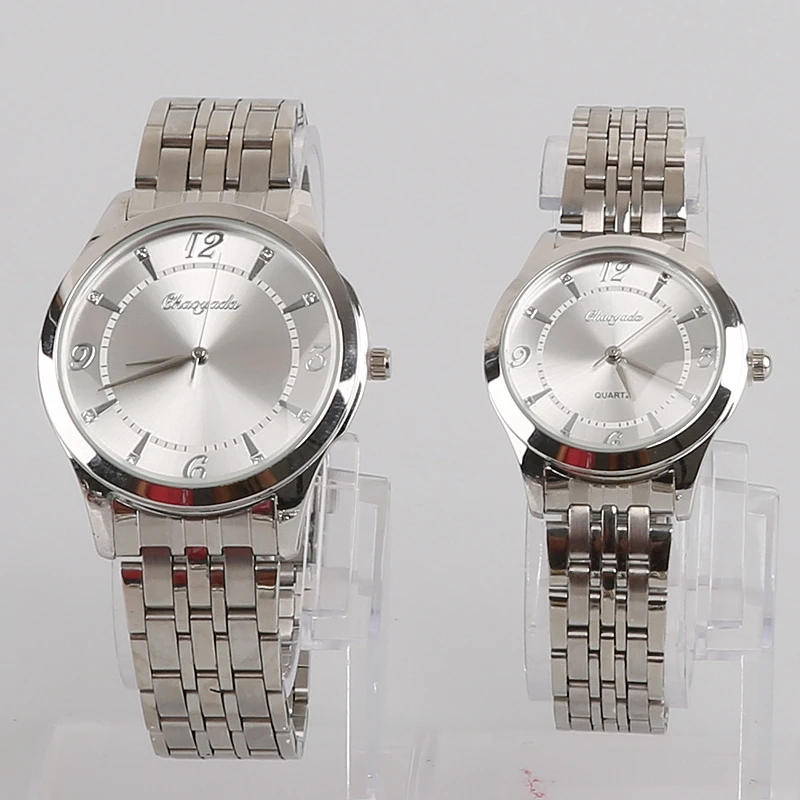 Часы CYD chaoyada Мужские кварцевые, брендовые модные повседневные деловые, полностью стальные, для влюбленных, с датой, водонепроницаемые, 30 м, Z43