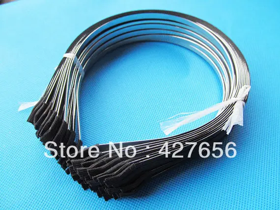 10pcs 5mm Wide Metal Headband Hairband Pendant Charm Finding,Sticked Black Ribbon Outer, DIY Fashion Accessory Jewelry Making