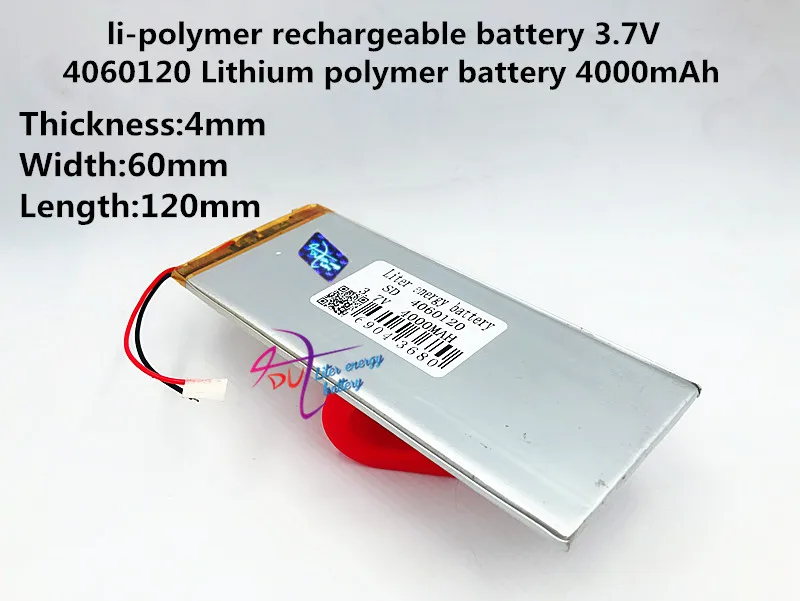 4060120 3.7V 4000mAH (Real Capacity) Li-ion( Polymer lithiumion) battery for 7 inch S3 Tablet PC 4.0*60*120mm