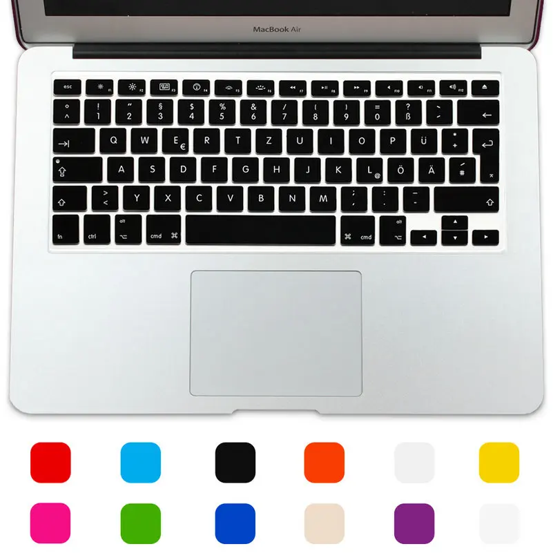 European German Keyboard Cover Silicone Waterproof Skin Sticker Protector EU For Apple MacBook Pro 13 Retina 15 17 Air 13 Film