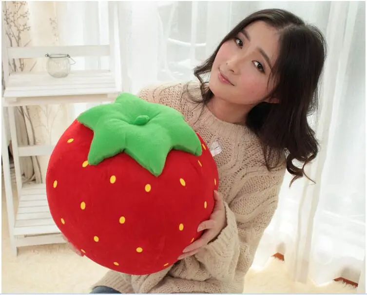 new creative plush strawberry toy cute simulaiton strawberry pillow gift about 40cm