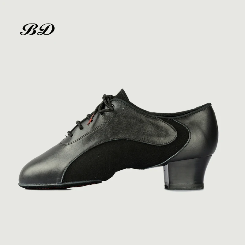 BD454-zapatos de baile latino para hombre, zapatos de salón, JAZZ moderno, piel auténtica, para el juego, sudor, desodorante interior, 4,5 CM