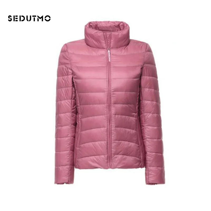 SEDUTMO Winter Ultra Light Duck Down Jackets Womens Short Warm Coat Thin Spring Puffer Jacket ED117