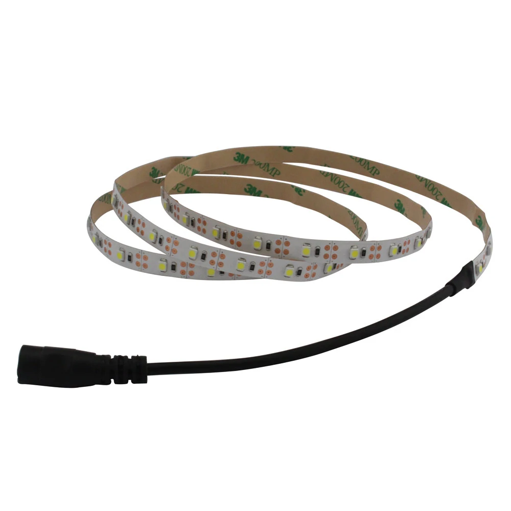 5V DC LED Light Strip แบตเตอรี่ 50 ซม.1M 2M 3M กาวเทป SMD 2835 60 LEDs ริบบิ้นลาย warm Cool สีขาว Ledstrips