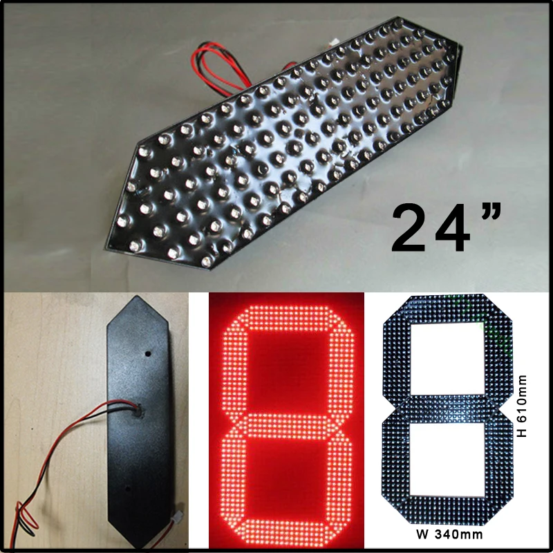 

24" red color digita numbers module,led oil price,led module,7 segment of the modules,led signs,outdoor waterproof led module