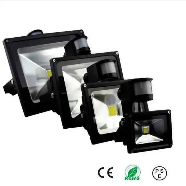 PIR LED Flood light Motion Sensor Outdoor lighting 10W 20W 30W 50W Waterproof IP65 AC85-256V Induction Sense Lamp Garden Light