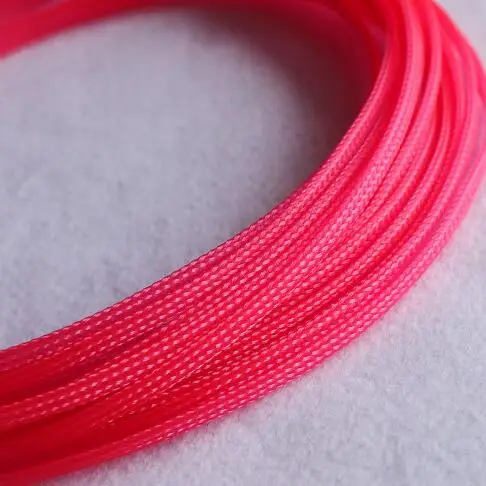 Pink Braided Expandable Sleeving Snake Skin Network 4MM Encrypted Weave network Shockproof network for DIY Power cable