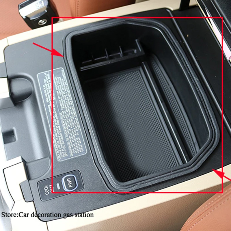 Estera antideslizante en reposabrazos Central, contenedor, caja de almacenamiento para Toyota Land Cruiser 200 FJ 200 FJ120 120, accesorios 2004-2016