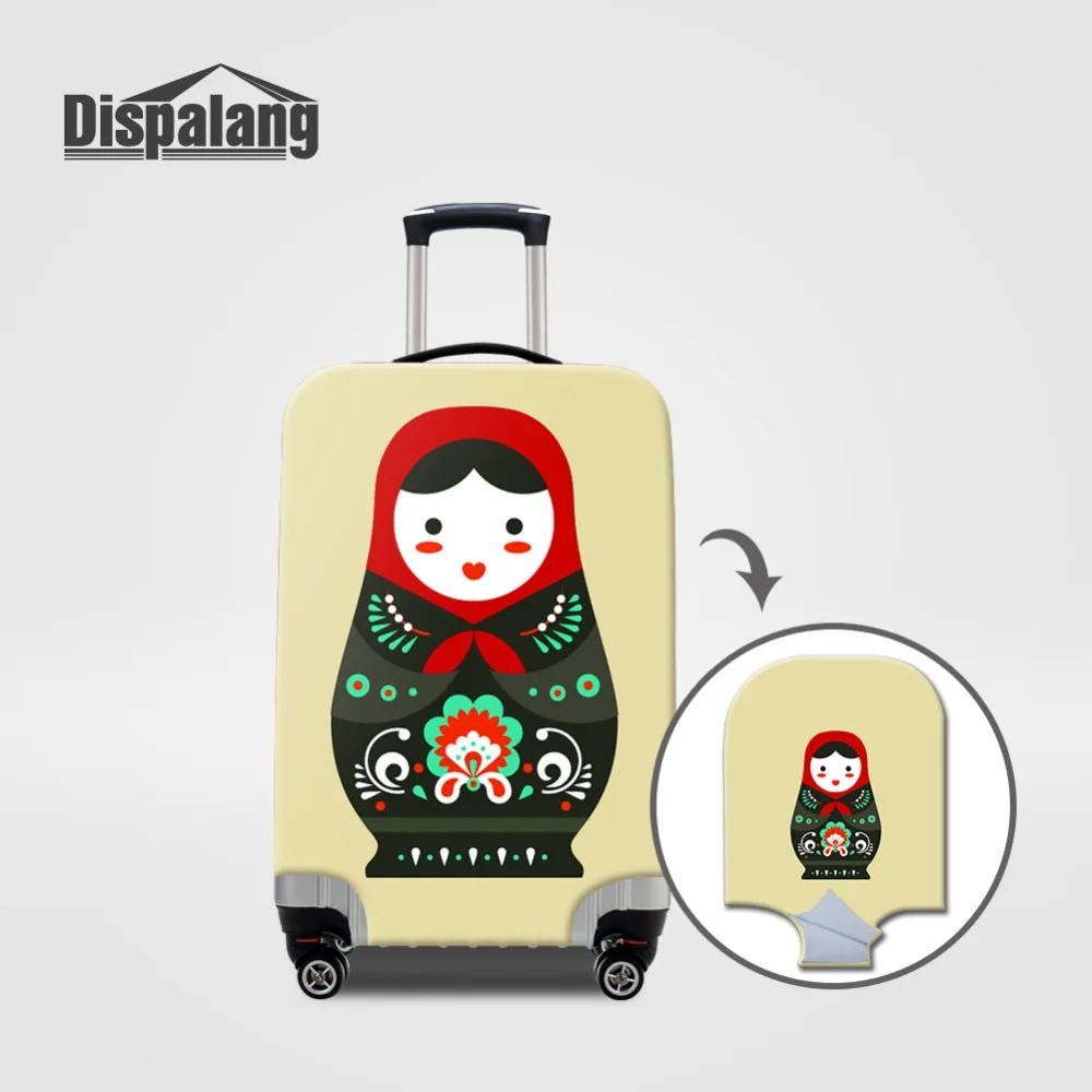 Dispalang Women Fashion Luggage Protect Covers For 18-32 Inch Case Russian Doll Print Suitcase Cover Dustproof Waterproof Covers