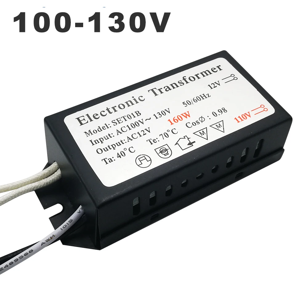 Electronic Transformer 110V To AC 12V Power Supply 40W 60W 80W 105W 120W 160W For G4 Halogen Quartz Light Bead Crystal Droplight