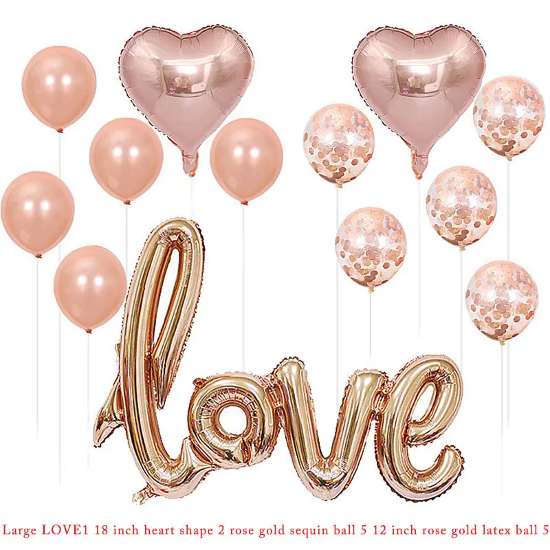 Large Siamese LOVE 2.2 latex 18-inch heart-shape champagne combination balloon wedding birthday party decorations adult globos