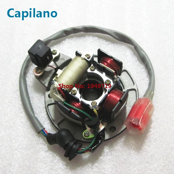 motorcycle CT100 BM100 inner rotor kit ignition stator magneto coil with plate for bajaj 100cc CT BM 100 spare parts in 4 pole