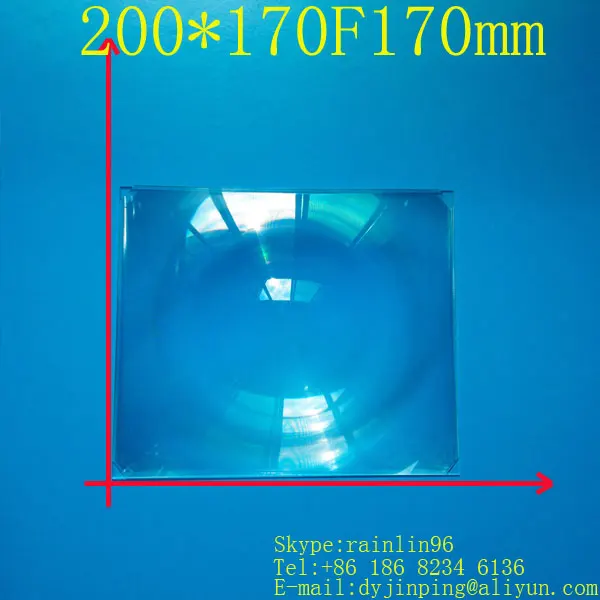 Free shipping PMMA fresnel lens size 200*170mm focal length 170mm high-power condenser Condenser ignition