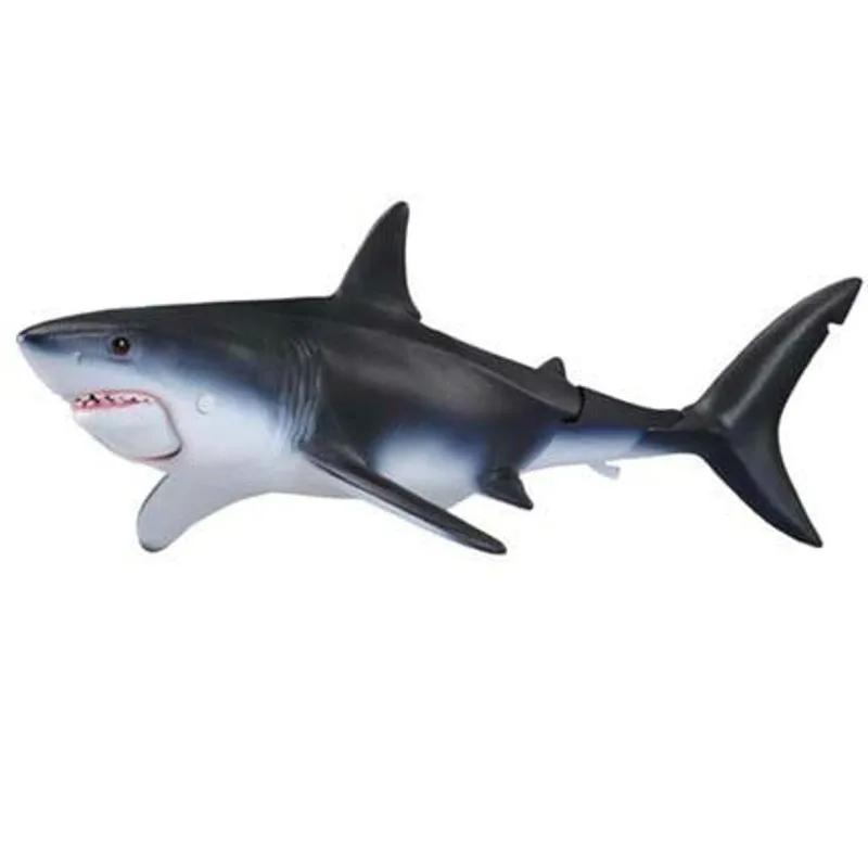 Animals Unisex Plastic Hot Sale Simulation Wild Marine Animal Model Children Boy Big White Shark Toy 2021