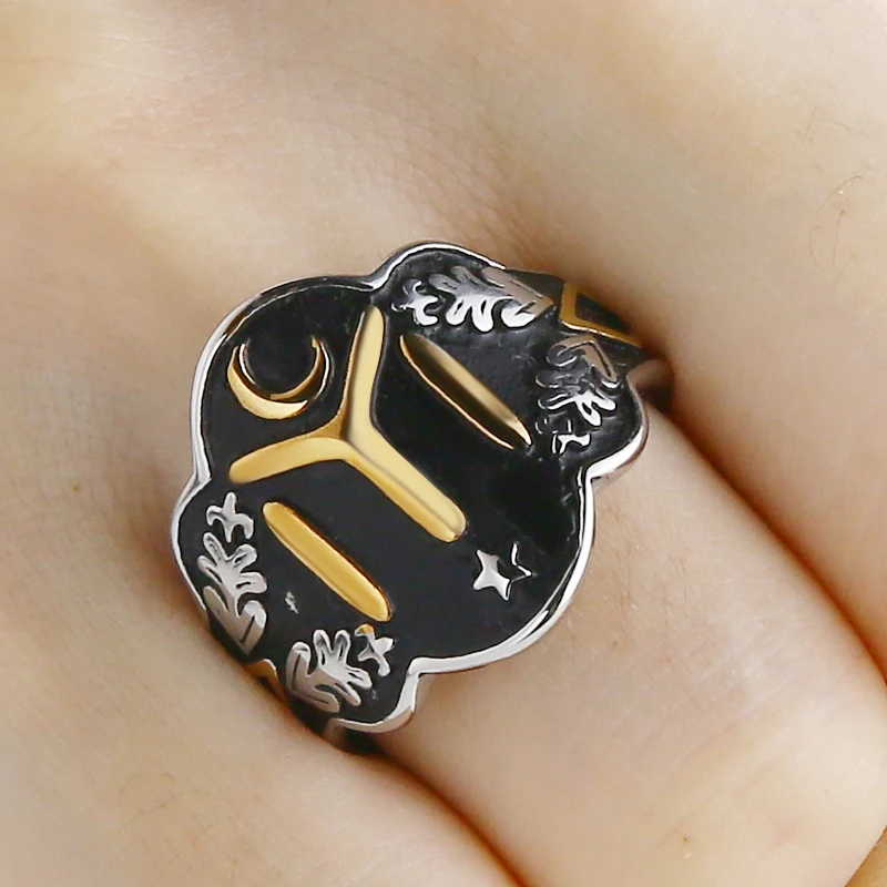 Silver Kayi Obasi Flag Ottoman Empire Stainless Steel Mens Ring Ottomans Seal Kayi Ertugrul Men Ring Jewelry Anillo Hombr