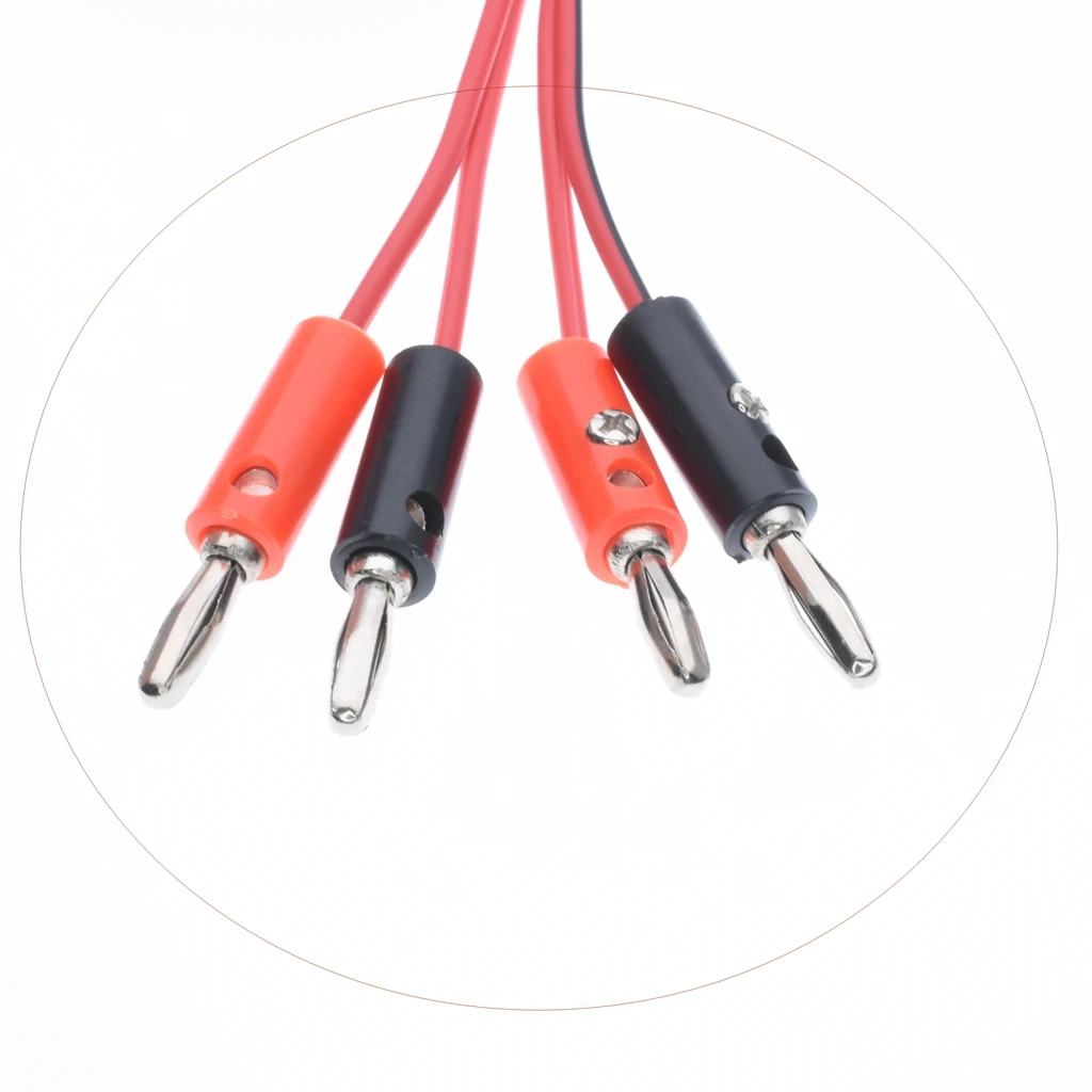 1M Alligator Cilp to AV Banana Plug Test Cable Lead Connector Dual Tester Probe 35mm Crocodile Clip for Multimeter Measure Tool