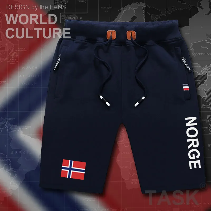 Norway Norge mens shorts beach new men's board shorts flag workout zipper pocket sweat bodybuilding casual Norwegian Nordmann