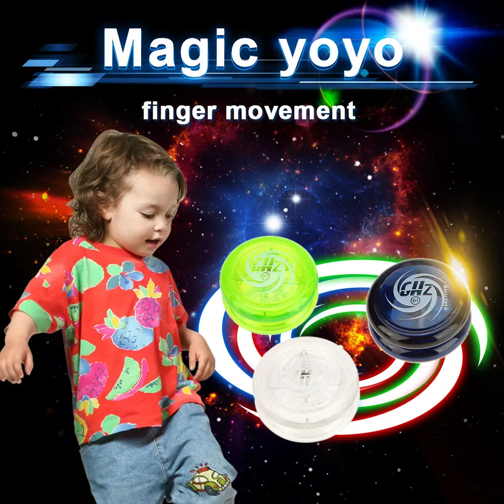 Magic Yoyo D1 Poly Carbonate Plastic Loop Yo-yo Narrow Plain Shaft Star Burst System with Spinning String for Kid Adult Beginner