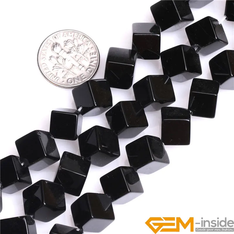 Natural Black Agates Beads Natural Stone Beads Loose Beads For Jewelry Making Bead Strand 15 Inches Teardrop Square Cube