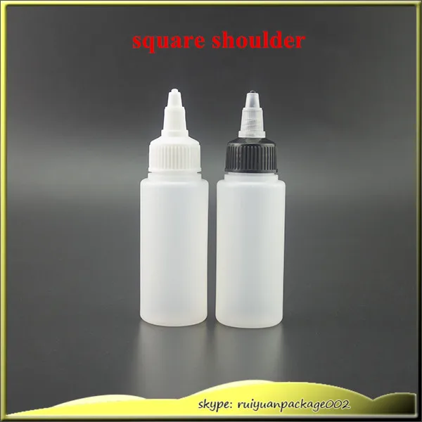 100pcs 1oz 30ml PE empty Plastic E liquid bottle clear PET bottle with twist top caps pointed mouth cap lid glue plastic bottle