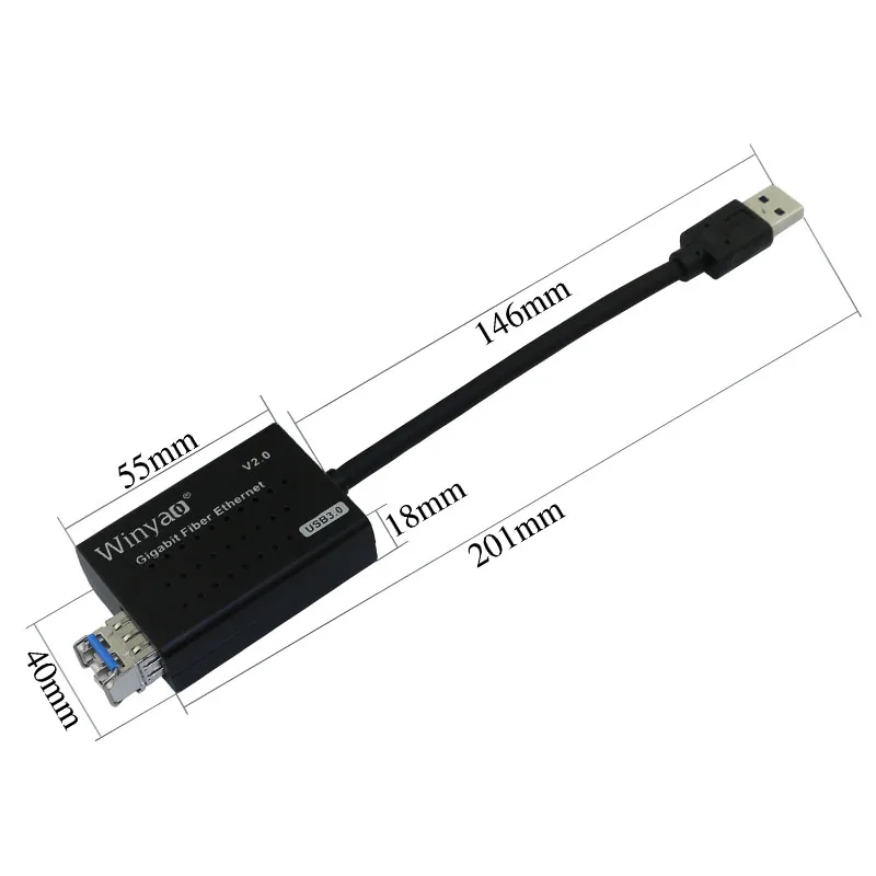 Winyao USB1000F-SX USB 550 Gigabit Fiber Ethernet сетевой адаптер нм, многорежимный оптический модуль приемопередатчика SFP NIC м