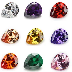 Wholesale 2x3~13x18 AAAAA Pear Shape Golden Yellow , Voilet,Olive , Purple, Black, Pink Cubic Zirconia Stone Loose cz