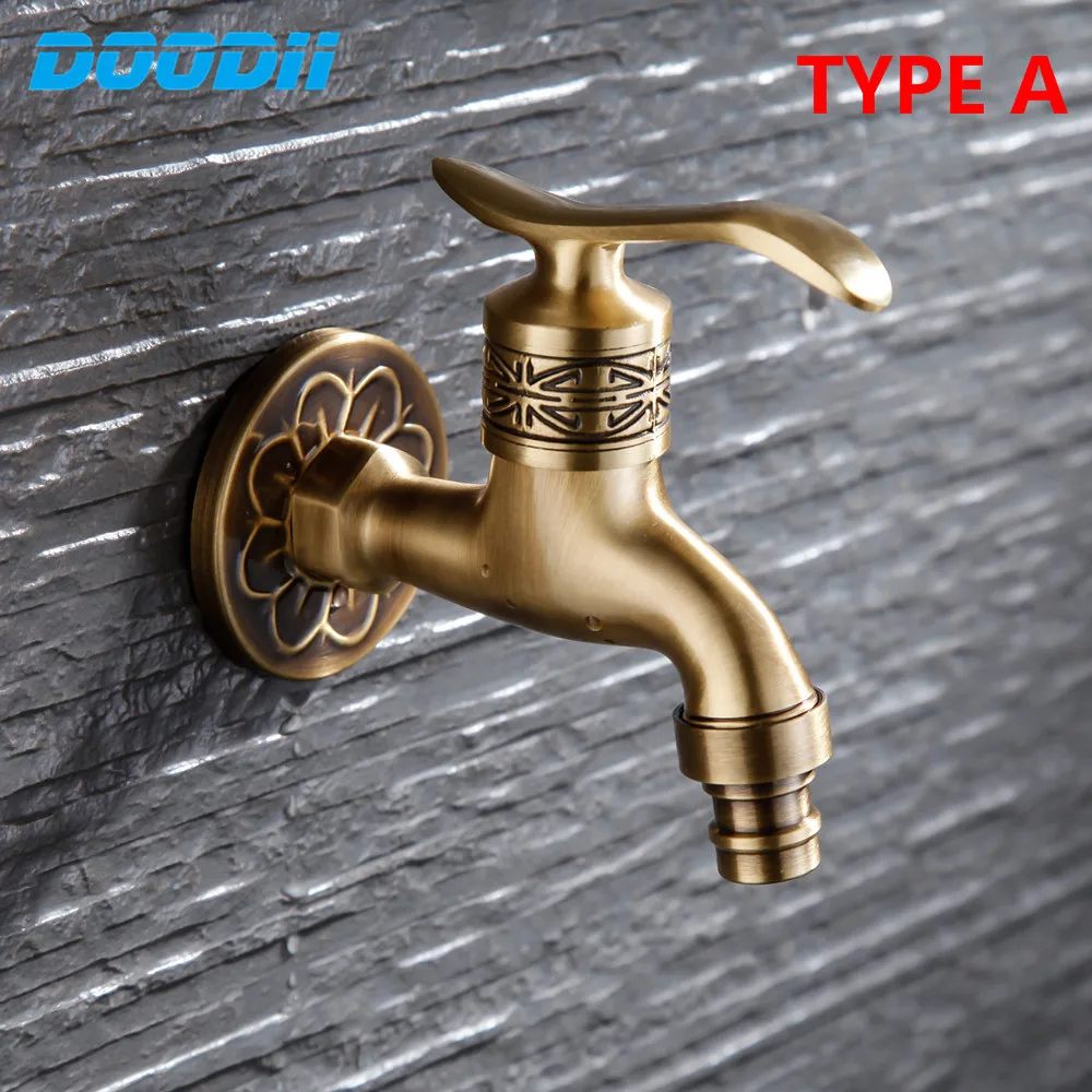 

Retro Antique In-wall Bibcock Brass Faucet Decorative Outdoor Garden Taps Washing Machine Mop Luxury Antique WC Tap