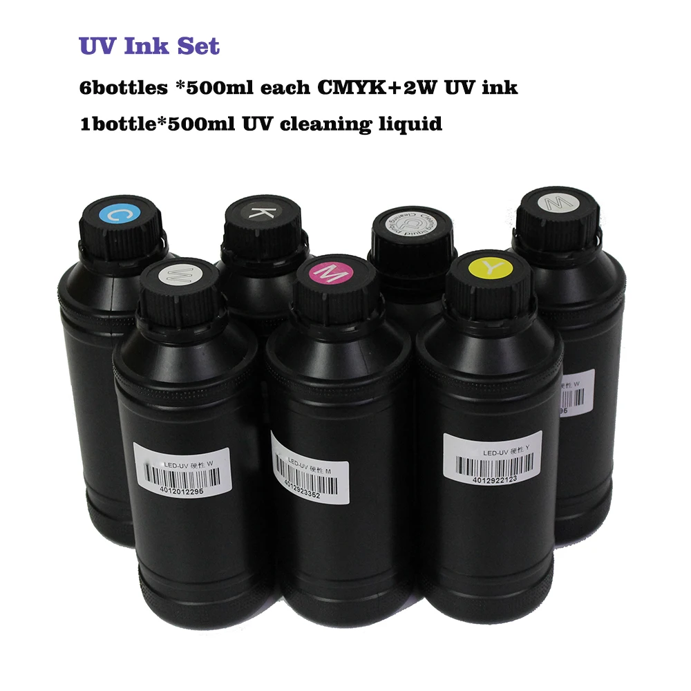 6+1 bottles Soft / Hard UV Currable Ink set For Epson for Roland for Mimaki Mutoh DX3 DX4 DX6 DX7 DX5 printhead UV Printer