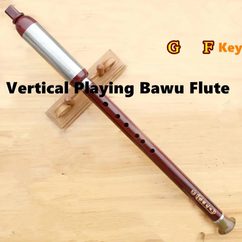 Imitate Rosewood ABS Resin Bawu Flute Chinese Vertical Flute Key of F&G Handmade Folk Music Instrument China Dizi