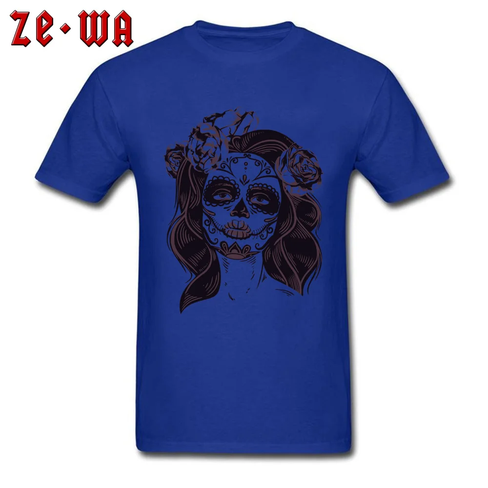 100% Cotton Men T Shirt Skull Mask Tops & Tees New Arrival Women Art T-shirt Mexico Skull Designer Clothes Summer White