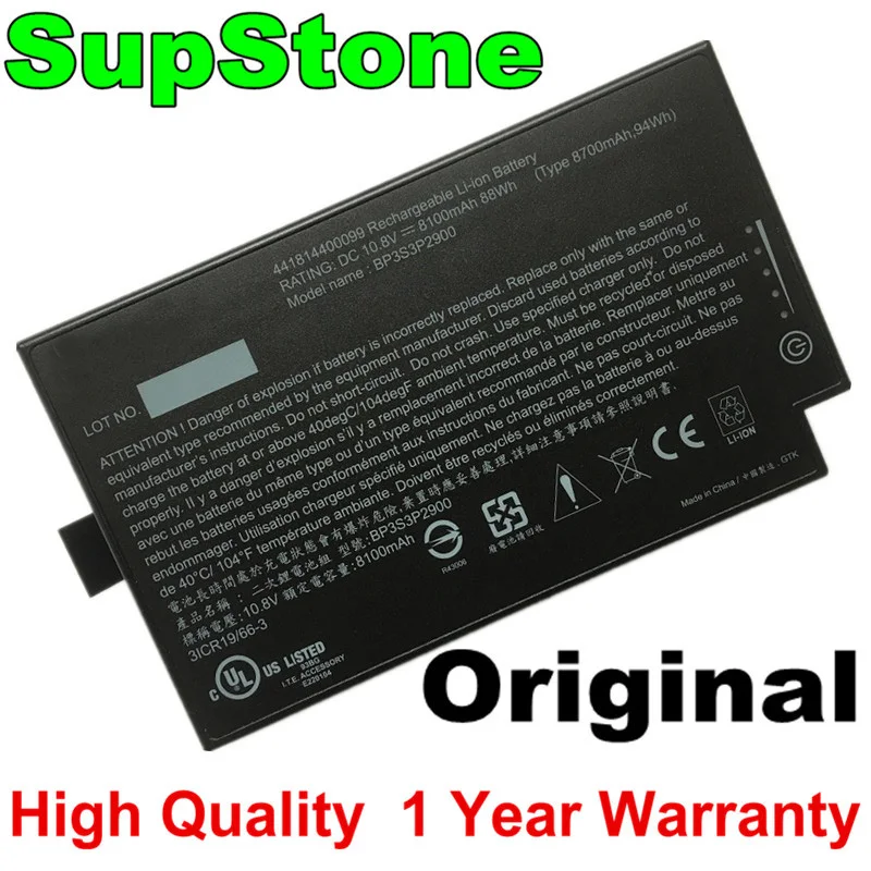 Supstone Original Genuíno 88wh Bp3s3p2900 Bateria do Portátil para Getac B300 B300x Bp3s3p2900 4418144000490 3icr19 663 Portátil Akku